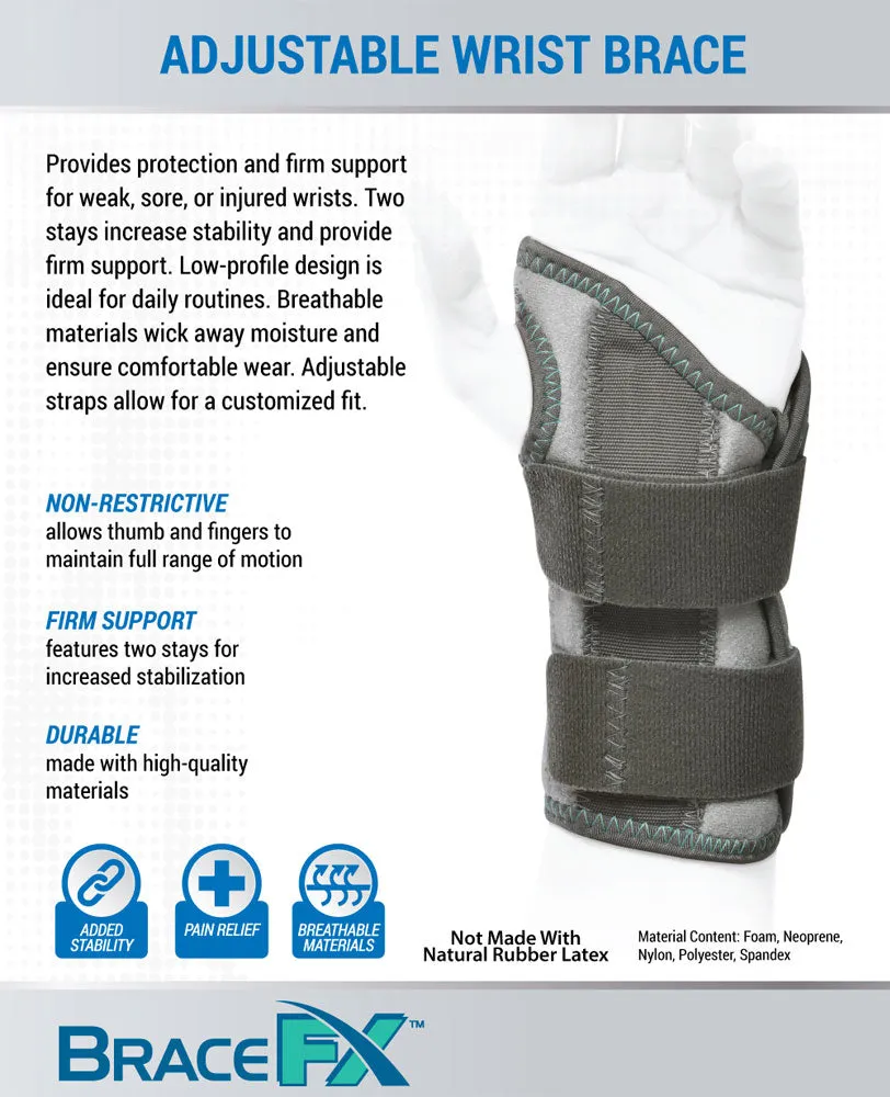 BraceFX Adjustable Wrist Brace | Firm Support & Stability for the Wrist