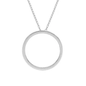 Circle of Life Unique Edge Set Pendant in White Gold