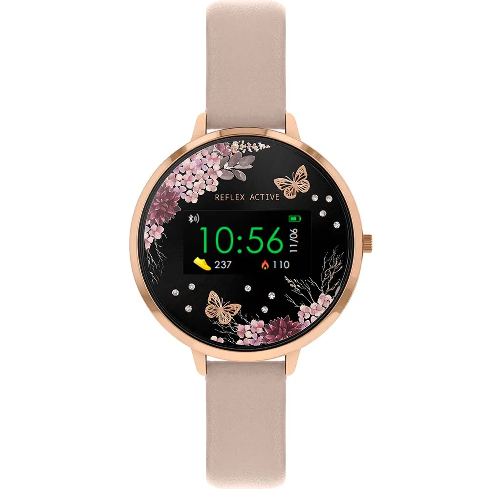 Reflex Active RA03-2014 Floral Pink Nude Strap Smart Watch